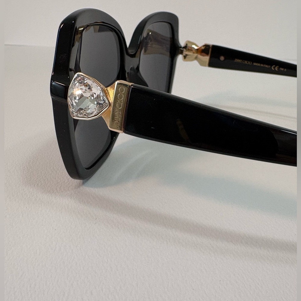 Jimmy Choo Manon Shiny Black Sunglasses Women’s - Picture 8 of 13